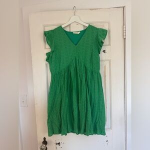 Roolee Green Eyelet Mini Dress